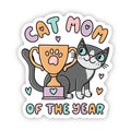 Cat mom of the year sticker